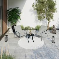 Balkonset Memphis - Anthrazit/Grau, MODERN, Textil/Metall - Beldano