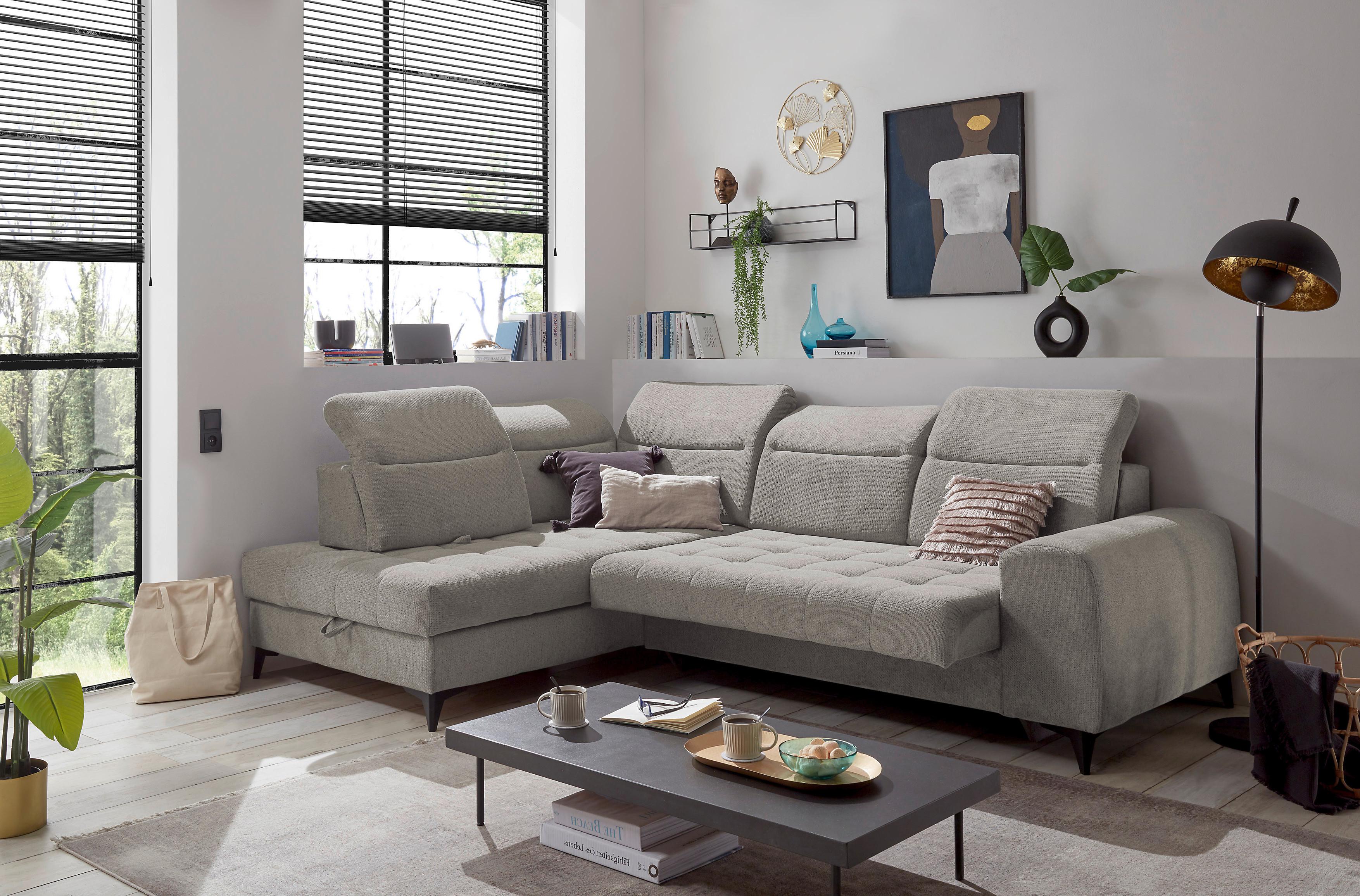 Ecksofa Rockdale Taupe S: 200x282 Cm - Taupe/Schwarz, KONVENTIONELL, Textil (200/282cm) - MID.YOU