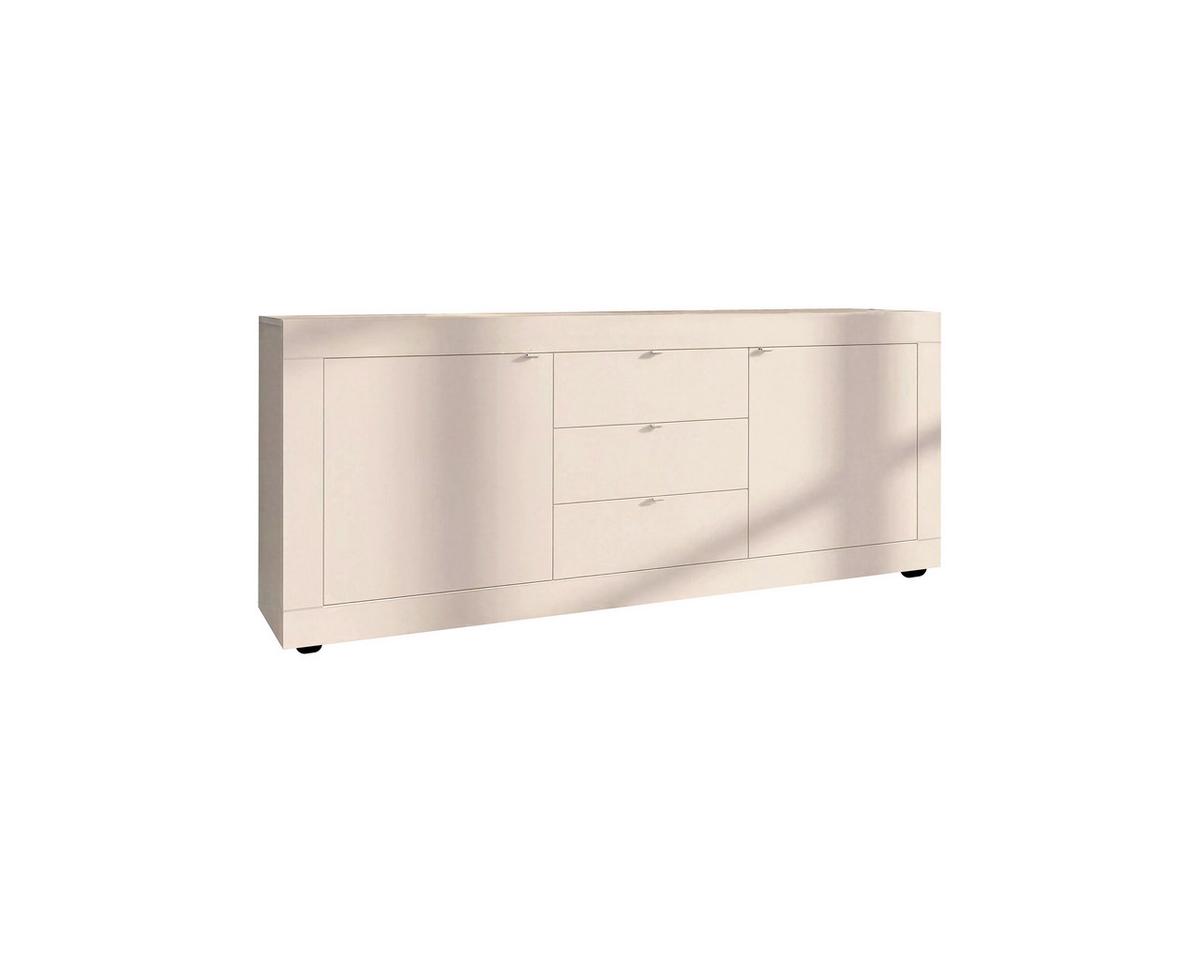 Sideboard Basic Kaschmir B: 210 Cm - Kaschmir/Schwarz, Design, Holzwerkstoff (210/86/43cm) - MID.YOU