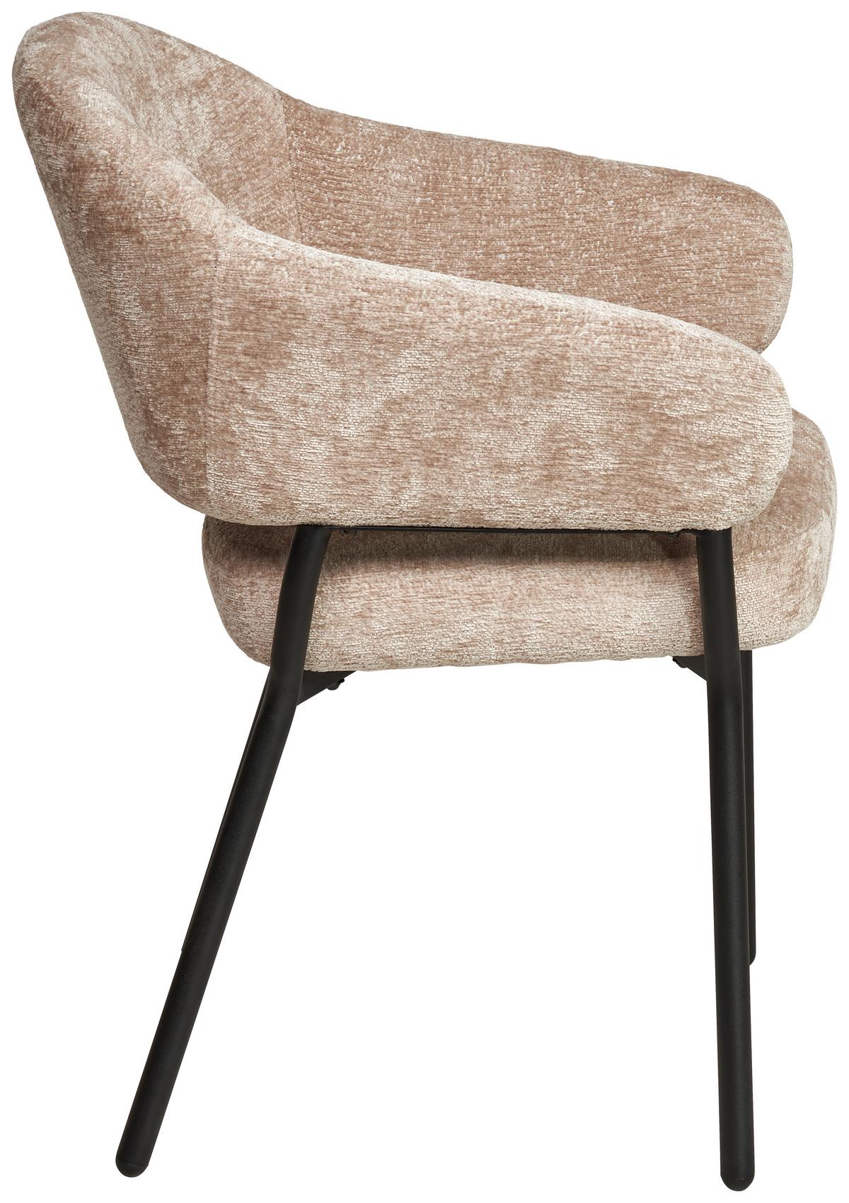 Armlehnstuhl Nova Mikrofaser Beige, B: 60 Cm - Beige/Schwarz, KONVENTIONELL, Holz/Textil (60/80/62cm) - MID.YOU