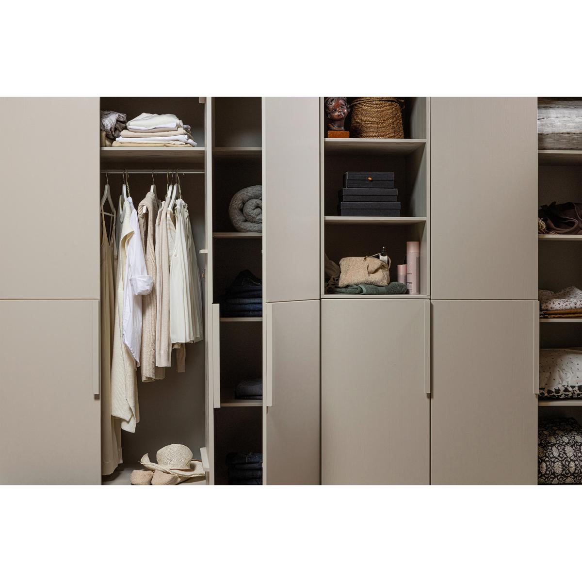 Garderobenschrank Pure Hellgrau B: 142 Cm - Hellgrau, Design, Holz (142/215/60cm) - Livetastic