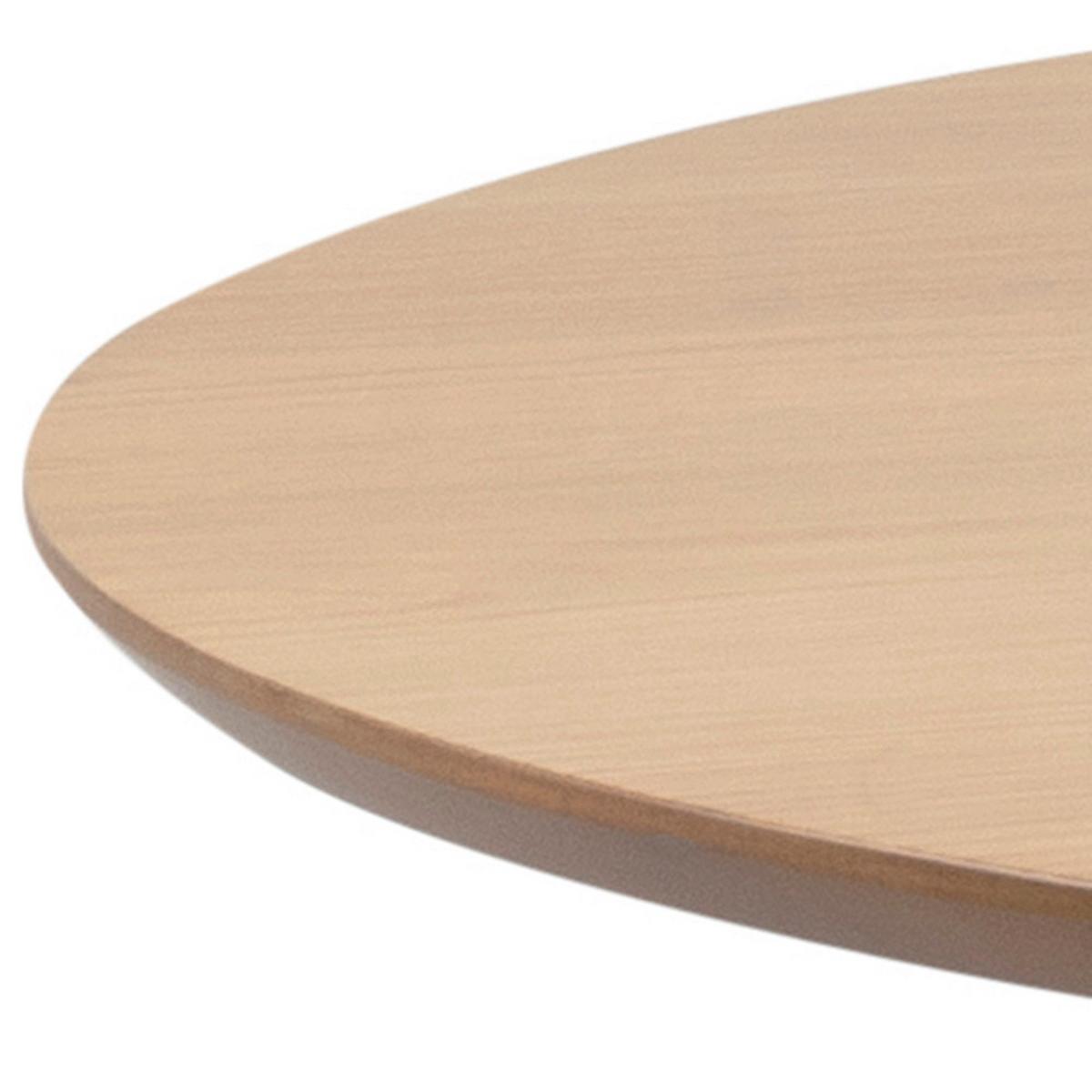 Okrúhly jedálenský stôl ROXBY 105 cm, dub - barvy dubu/přírodní barvy, Moderní, kompozitní dřevo (105/76/105cm)