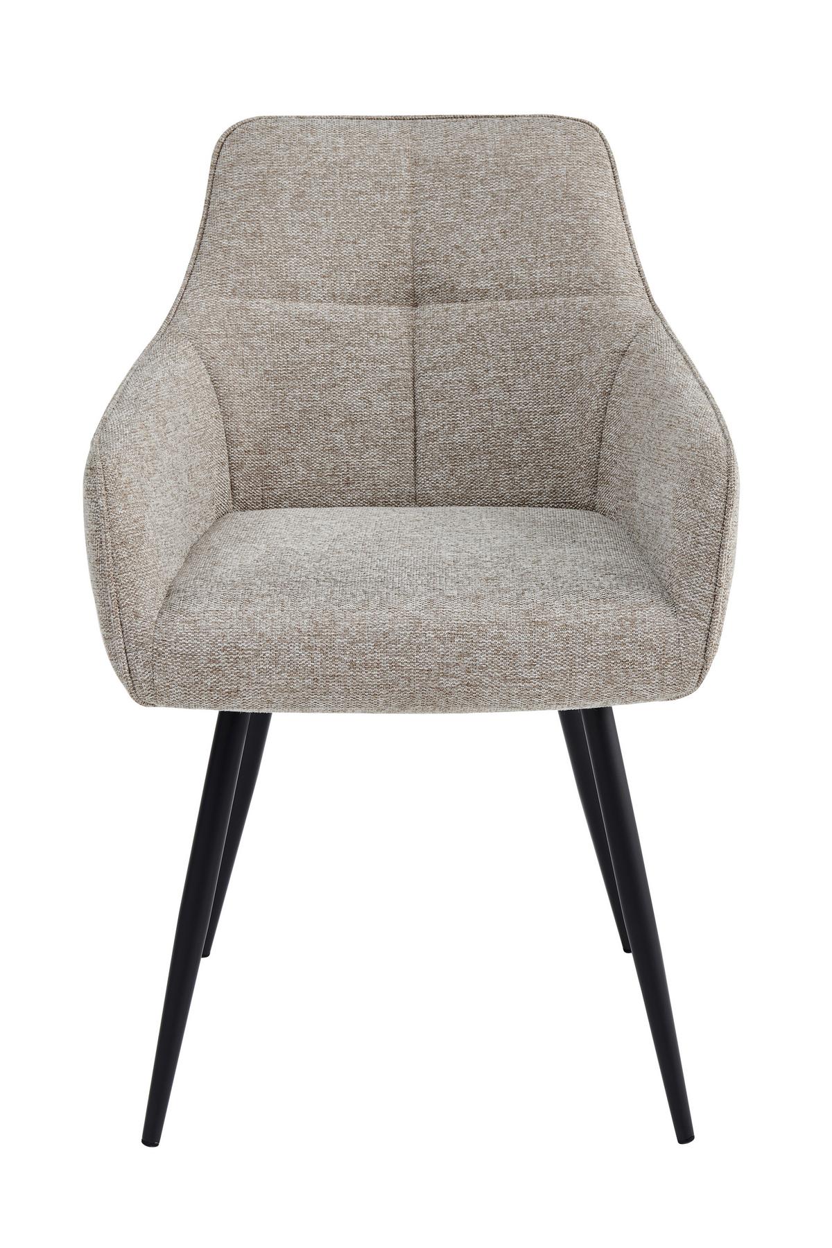 Armlehnstuhl-Set Verona I S 2er-Set - Beige/Schwarz, MODERN, Textil/Metall (53/85/62cm) - MID.YOU