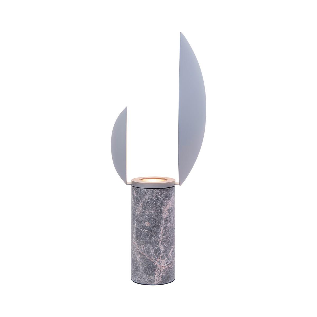 Tischleuchte Cache Grau Weiß D: 30 cm - Weiß/Grau, Design, Stein/Metall (30/49cm) - Nordlux