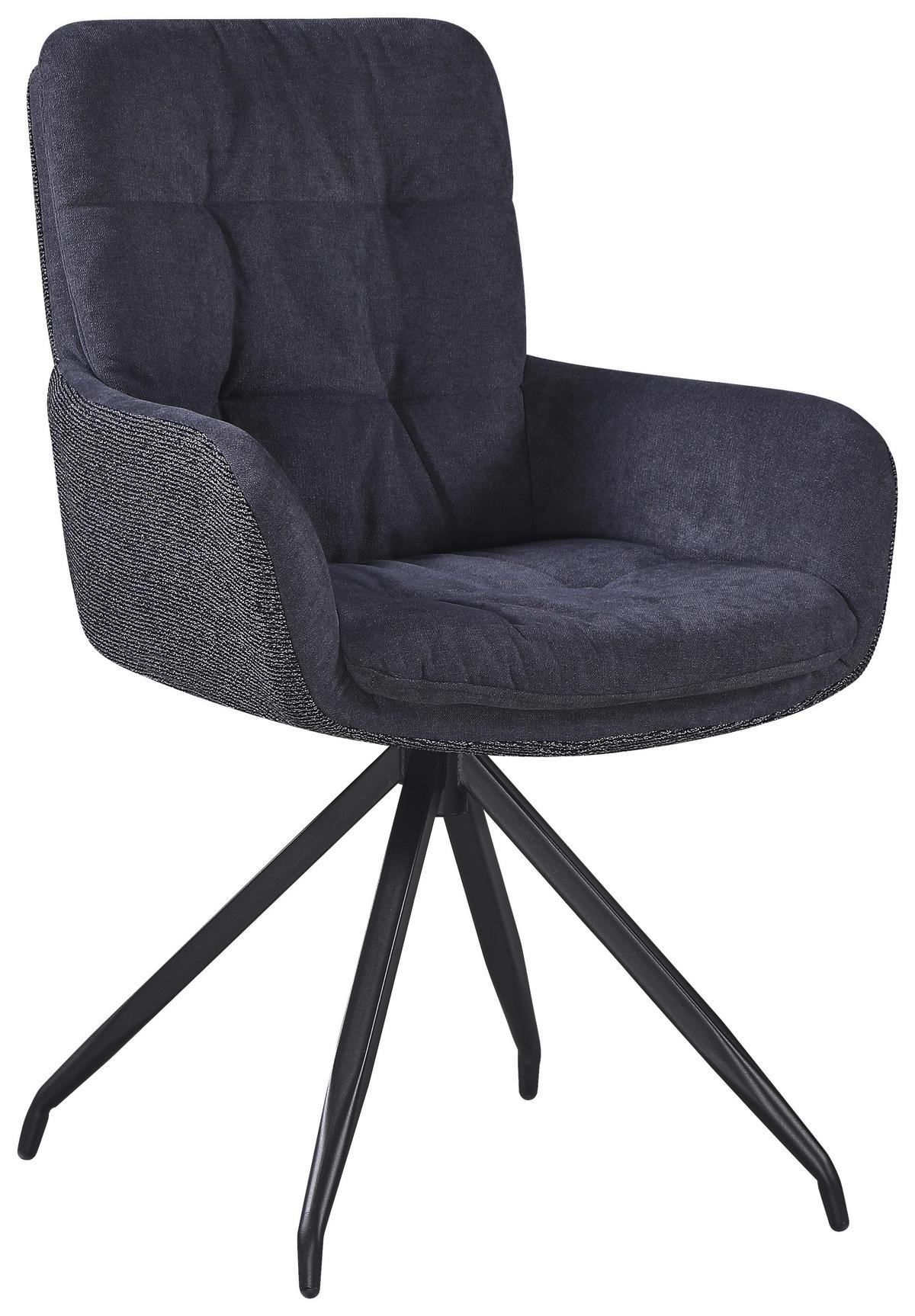 ŽIDLE S PODRUČKAMI NOVA - šedá/černá, Moderní, kov/textil (61/89/67cm) - Premium Living