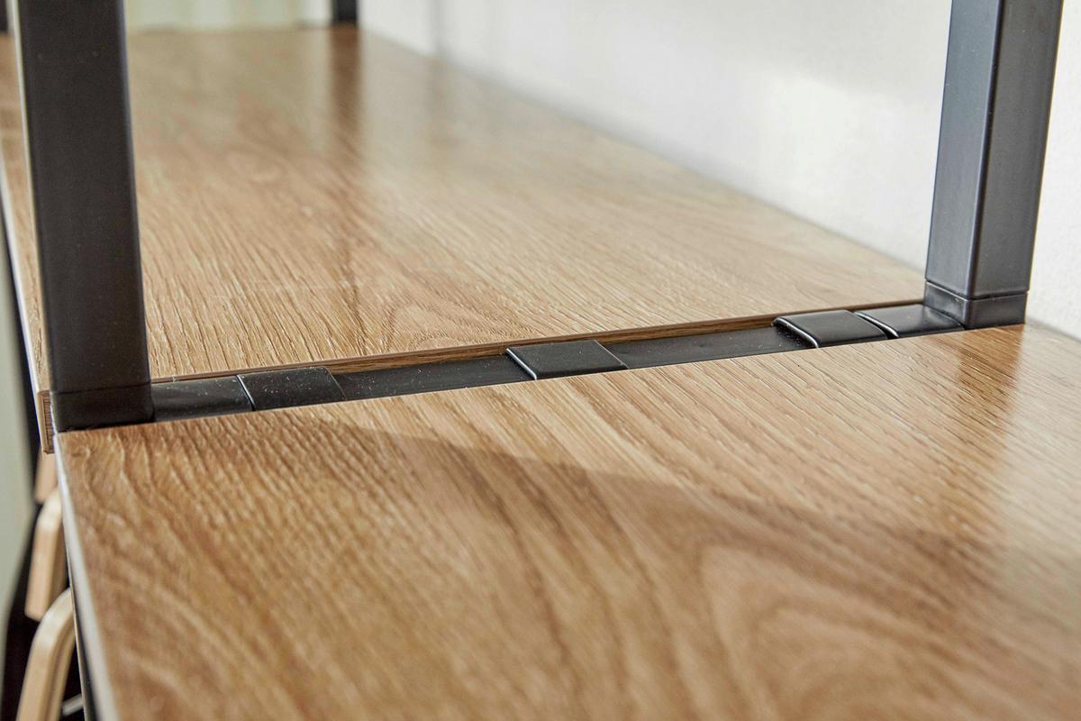 Leiterregal Naturfarben/Schwarz B: 82,5 cm - Schwarz/Naturfarben, Design, Holzwerkstoff/Metall (82,5/210/30cm) - Livetastic