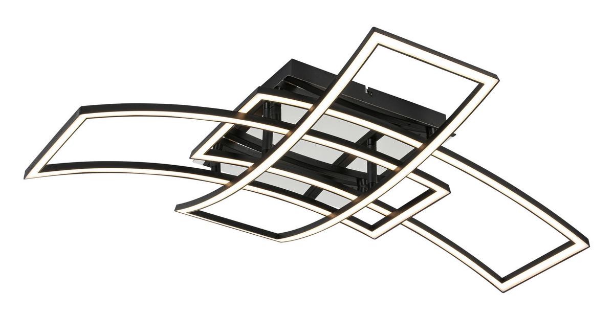 LED-Deckenleuchte Enikö Schwarz/Chromfarben max. 42 W - čierna/chrómová, Modern, kov/plast (59/81/16cm) - Mömax