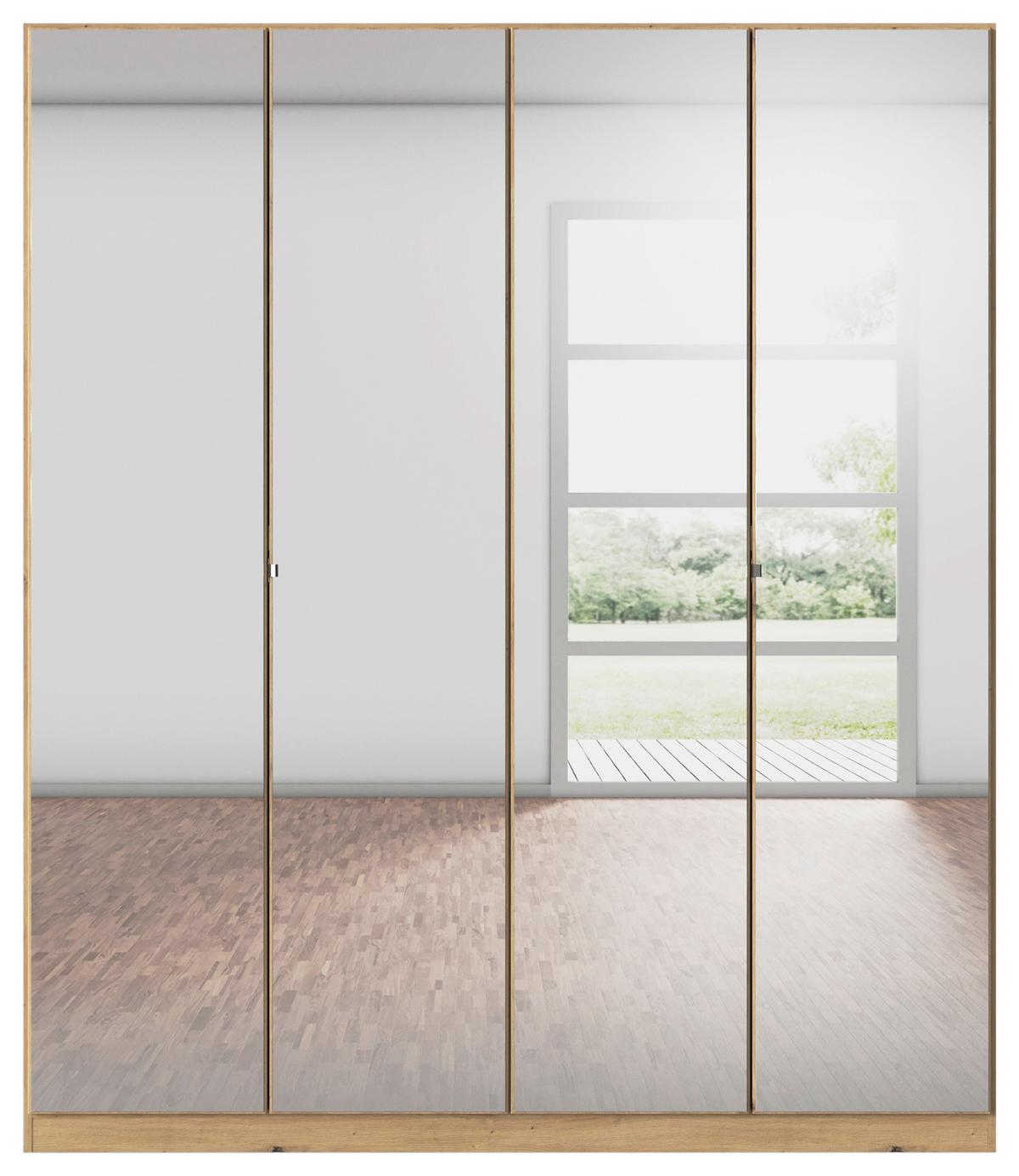 Kleiderschrank Reflect Inkl. Inneneinteilung, 2 Körbe - Silberfarben/Eiche Artisan, MODERN, Holzwerkstoff (181/210/54cm)