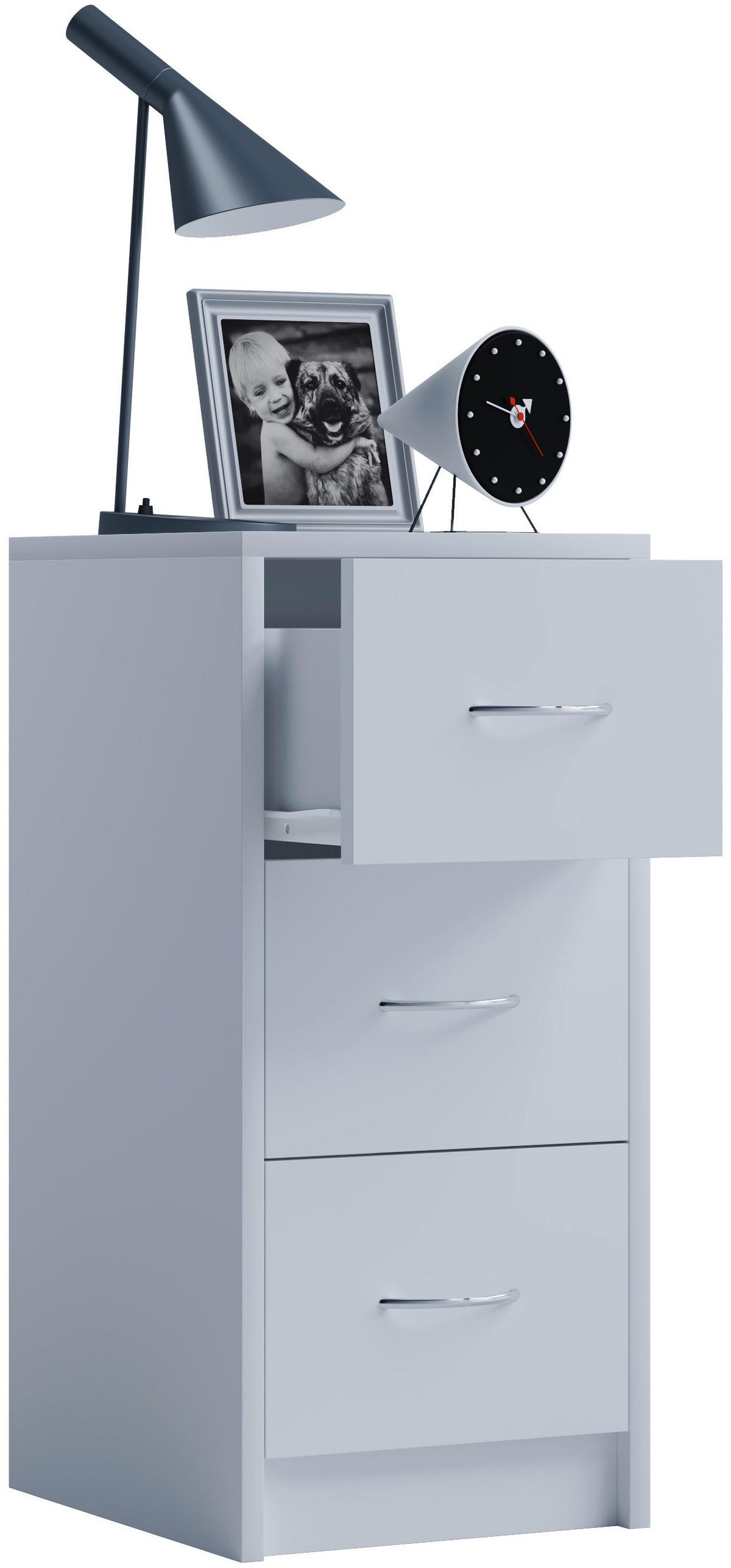 Nachtkästchen Weiß H: 65 Cm Boxal Maxi - Weiß, Basics, Holzwerkstoff (35/65/35cm) - MID.YOU