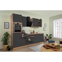 Küchenzeile Premium M. Geräten 280 Cm Grau/eiche Dekor Modern - Eichefarben/Grau, MODERN, Holzwerkstoff (280cm) - Respekta
