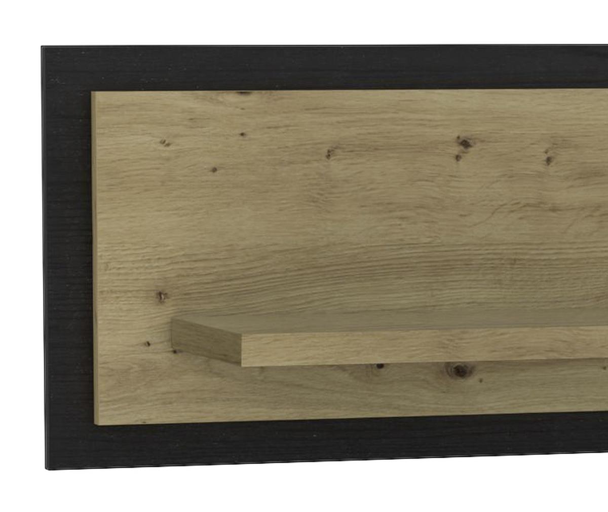 Wandboard Trondheim B: 140 cm Artisan Eiche Dekor - Eichefarben/Schwarz, Basics, Holzwerkstoff/Kunststoff (140/29,6/23,4cm) - Livetastic