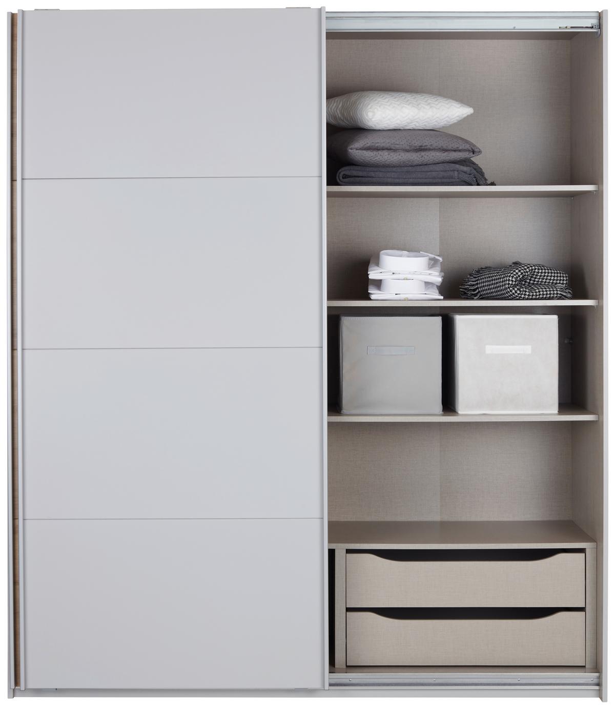 Schwebetürenschrank 271 Cm Feldkirch 8, Grau/eiche Dekor - Eichefarben/Grau, MODERN, Holzwerkstoff (271/210/62cm)