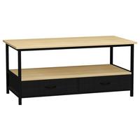 Couchtisch Flonila Schwarz, Eiche Dekor L:100 cm - Honigeiche/Schwarz, Design, Holzwerkstoff/Kunststoff (100/50/45cm) - MID.YOU