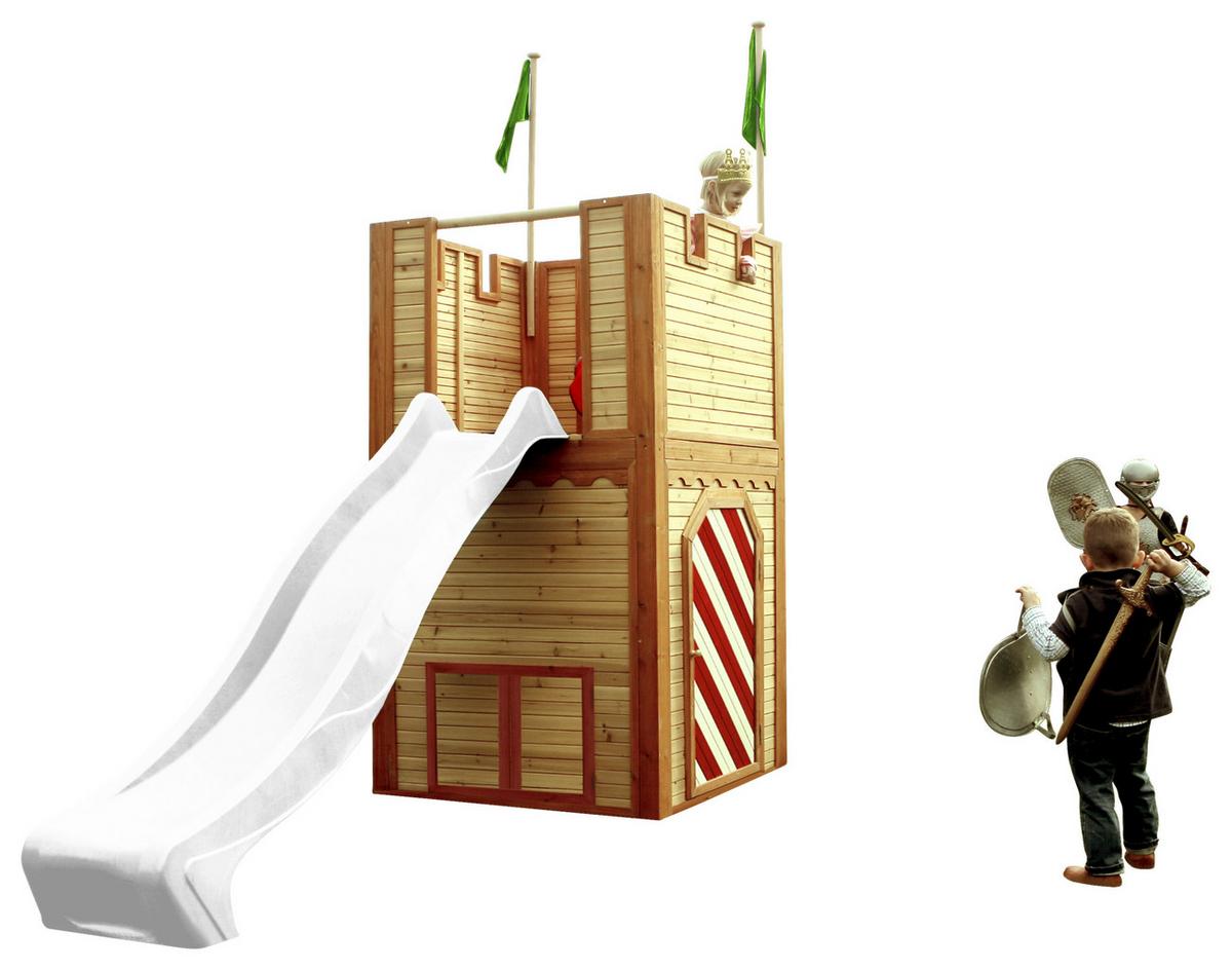 Spielhaus A030.109.90 - Rot/Weiß, KONVENTIONELL, Holz/Kunststoff (319/195/110cm) - Ambia Garden