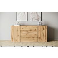 Sideboard 150cm Berlin 150 Wotan Eiche Dekor - Eiche Wotan/Grau, Design, Holzwerkstoff (150/68/38,5cm) - P & B