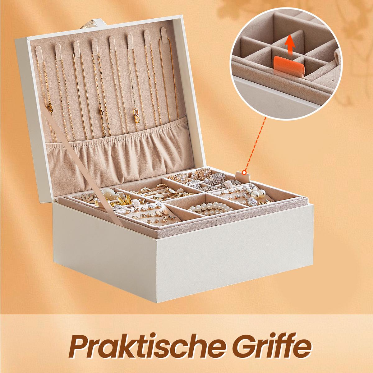 Schmuckkästchen Weiß B: 24 cm - Weiß, LIFESTYLE, Holzwerkstoff (24/11/20,50cm)