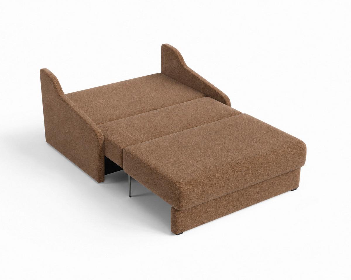 Schlafsofa Fly Rostfarben, B: 136 cm - Rostfarben/Schwarz, Design, Textil (136/86/113cm) - MID.YOU