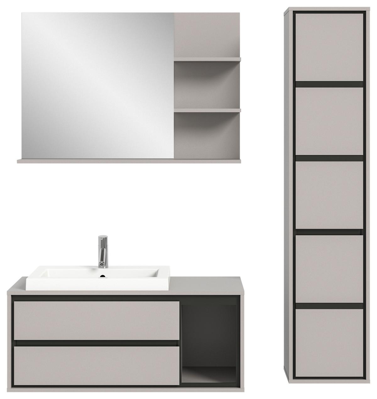 Wandspiegel Jaru Grau B: 100 Cm - Grau, MODERN, Holzwerkstoff (100/69/16cm) - MID.YOU