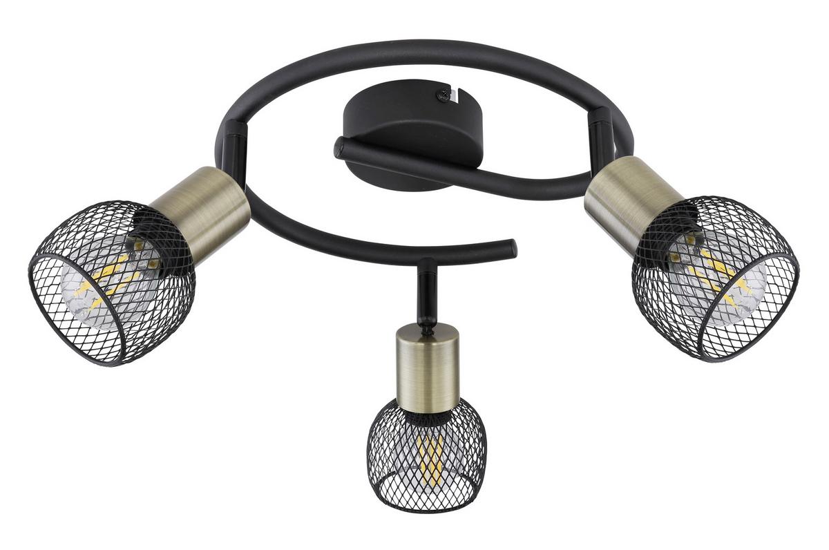 Strahler Fiastra 3-Flammig verstellbar Ø 23 cm - Schwarz, Basics, Metall (23/14cm) - Globo
