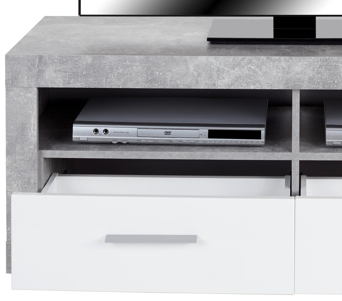 TV DIEL MALTA - čierna/sivá, Modern, kompozitné drevo/plast (128/50/42cm) - Based