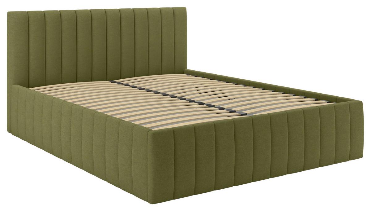 Čalúnená posteľ ORINOCO PL: 160/200 cm, zelená - čierna/zelená, Modern, kov/drevo (160/200cm) - Mömax