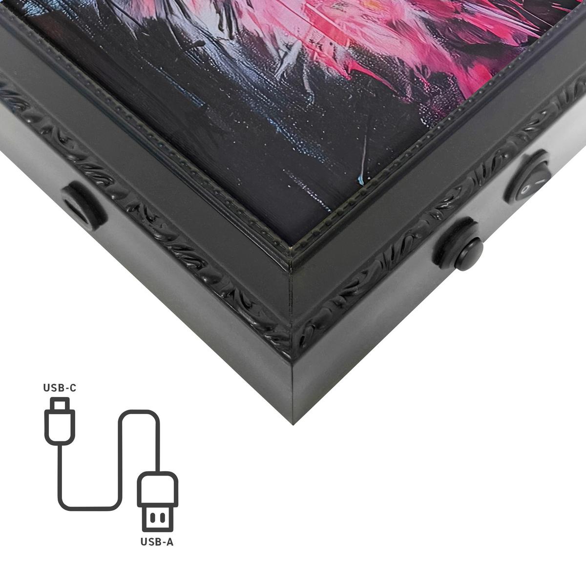 LED-Bild Neon Black Pimpin Leo - Pink/Schwarz, Basics, Holzwerkstoff/Kunststoff (70/100/3,5cm)