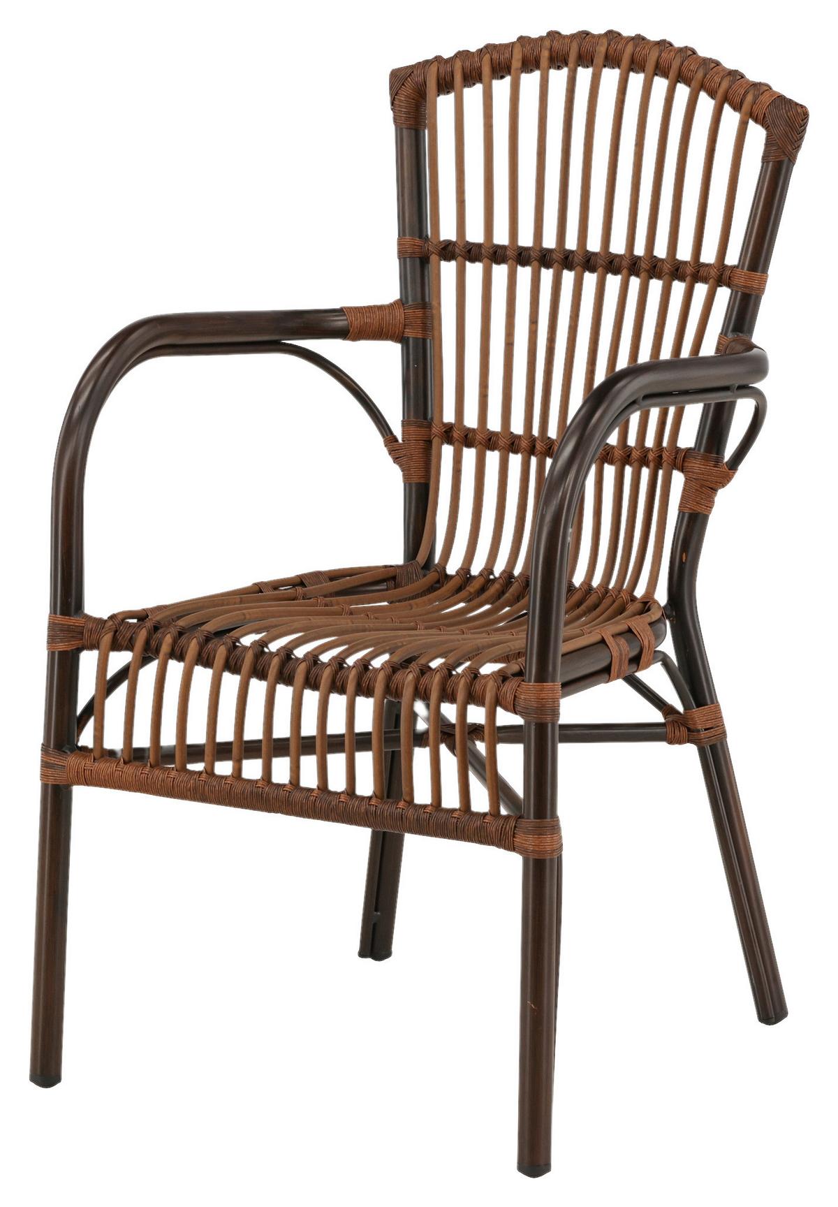 Gartensessel Galera Aluminium - Braun, KONVENTIONELL, Metall (55/90/63cm) - Gardenson