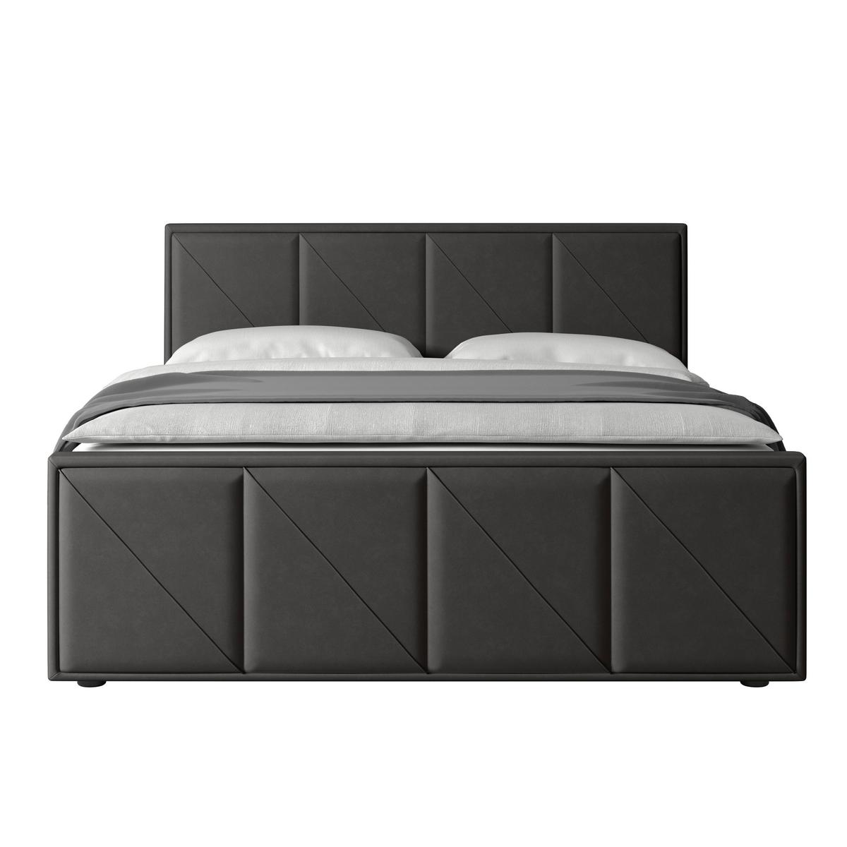 Boxspringbett Mit Bettkasten Oslo 180x200 Cm Anthrazit - Anthrazit/Schwarz, MODERN, Karton/Holzwerkstoff (180/200cm) - MID.YOU