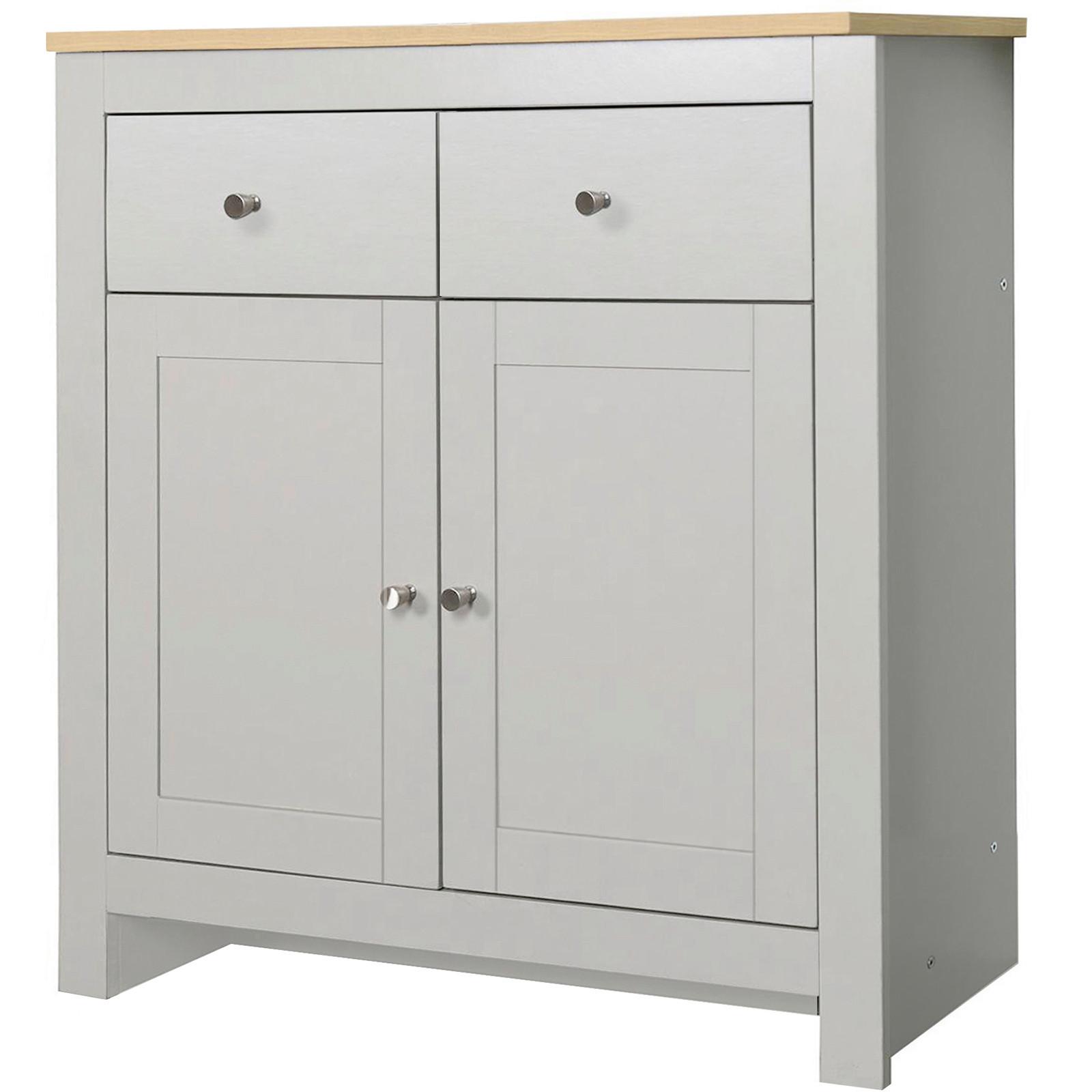 SIDEBOARD Emerald Grau B: 79 cm - Eichefarben/Grau, Design, Holzwerkstoff (79/81/35cm) - MID.YOU