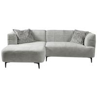 Ecksofa Lou Hellgrau/Schwarz, 158 cm - Hellgrau/Schwarz, Design, Textil (158/247cm) - MID.YOU