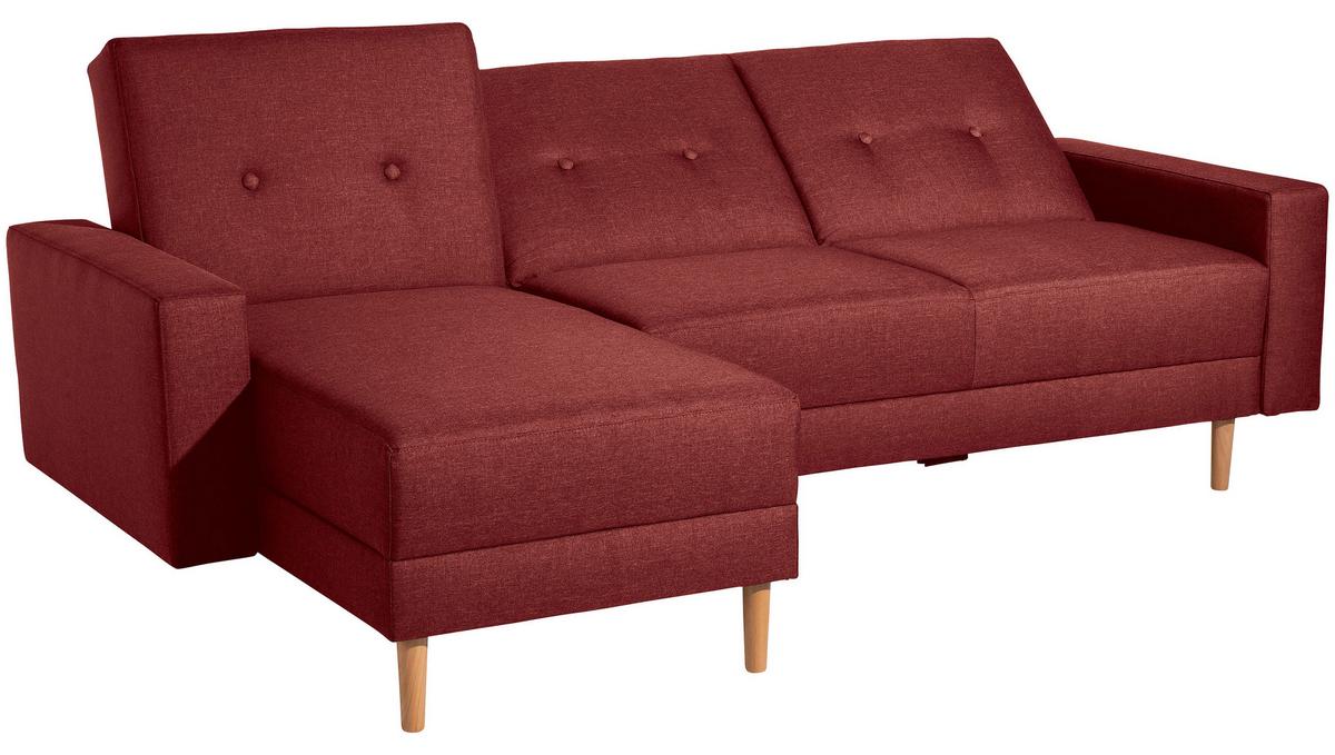 Eckschlafsofa Just Cool - Rot/Erlefarben, Design, Textil (230/93/152cm) - Max Winzer