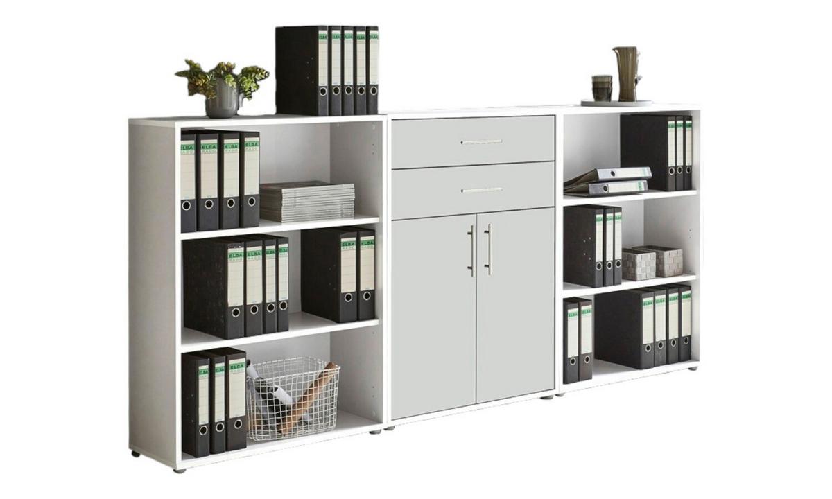 Aktenschrank Office Edition Weiß B: 253,2cm - Weiß, MODERN, Holzwerkstoff (253,2/113,6/33cm) - MID.YOU