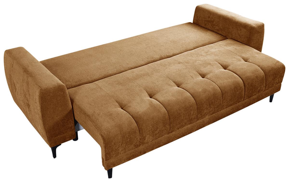 Schlafsofa Weronika, Hellbraun B: 247 Cm - Hellbraun/Schwarz, Design, Holz/Holzwerkstoff (247/94/90cm) - MID.YOU