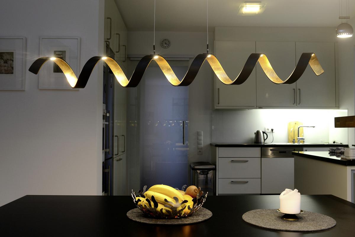 LED-Deckenleuchte 13,5 cm Metall, 3-Fach dimmbar - Goldfarben/Schwarz, Design, Metall (120/125/13,5cm)
