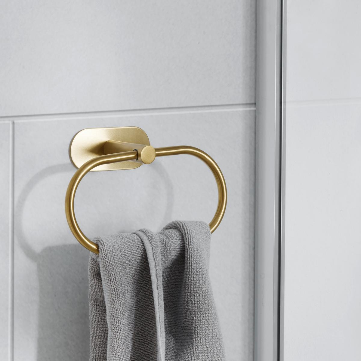 Držák na ručníky OREA GOLD MATT - barvy zlata, Lifestyle, kov (20,5/12,5/7,5cm) - Mömax