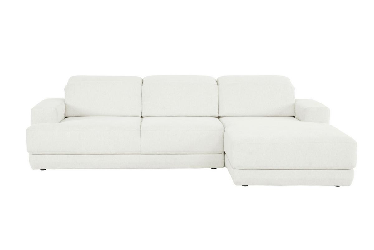 Ecksofa Frans Weiß S: 293 Cm - Schwarz/Weiß, Design, Textil (293/204cm) - MID.YOU