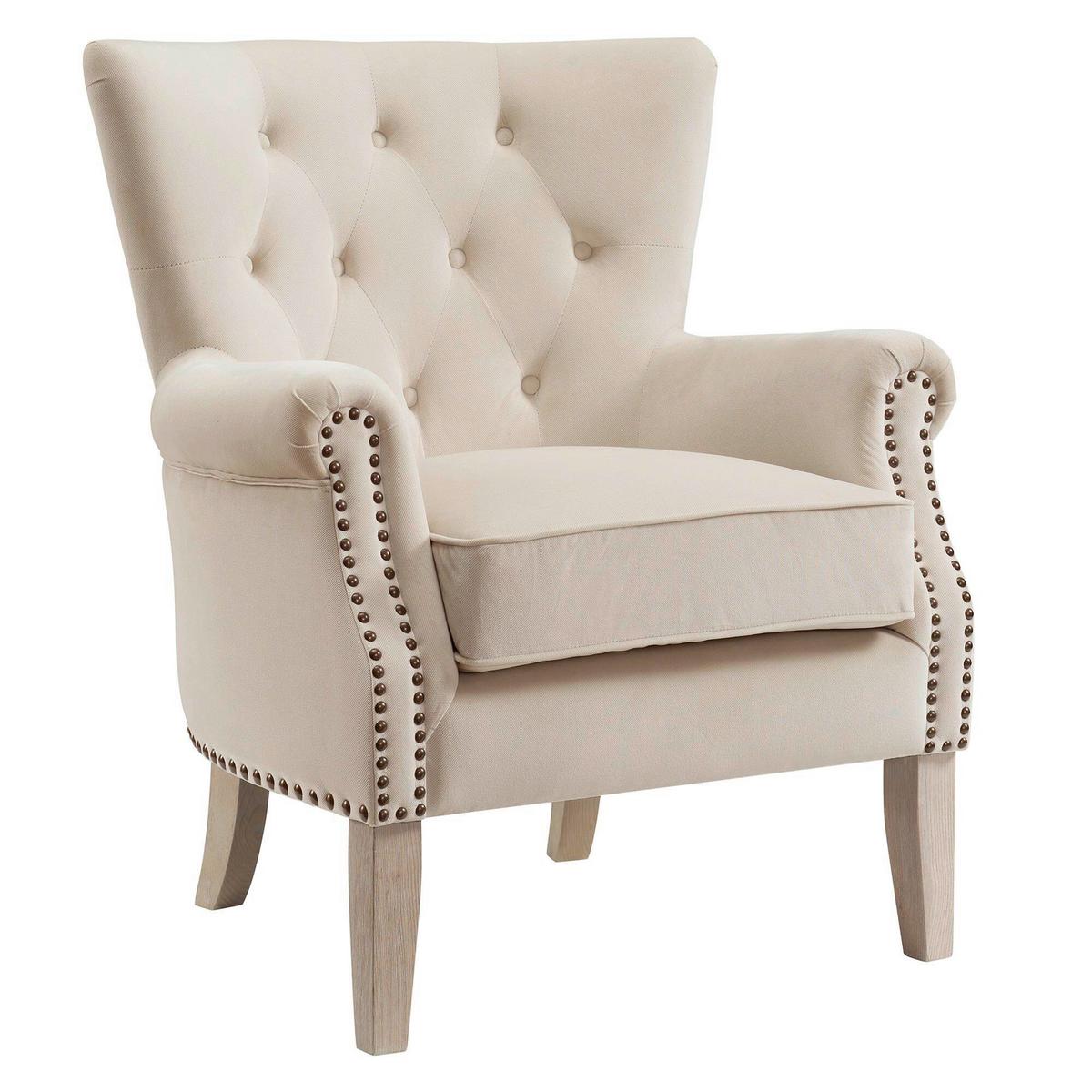 Ohrensessel Dorel Beige B: 73cm - Beige/Naturfarben, Design, Holzwerkstoff/Textil (73/86/75cm) - MID.YOU