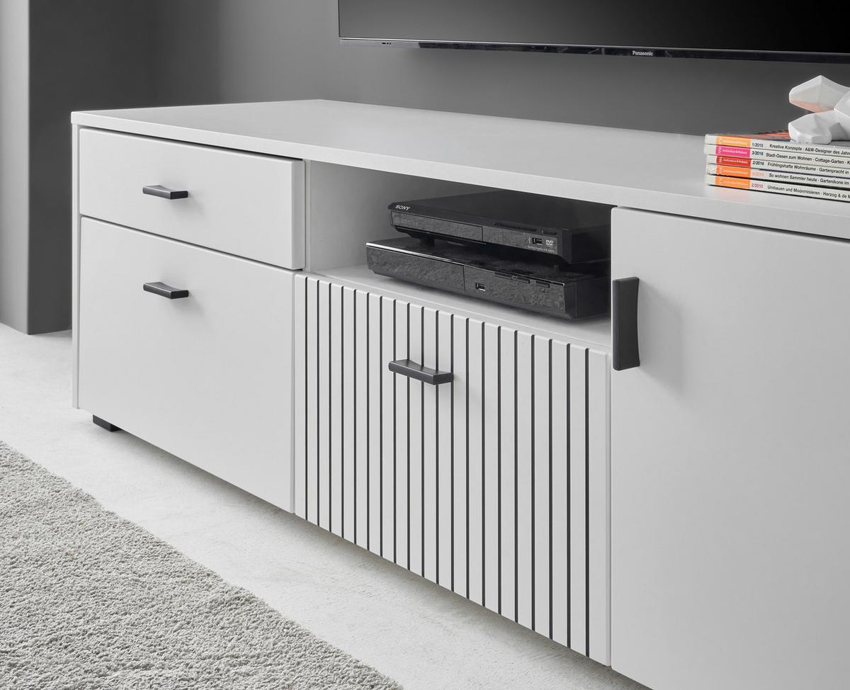 Lowboard Hudson Schwarz/Weiß B: 150 cm - Schwarz/Weiß, Design, Holzwerkstoff (150/44/42cm) - MID.YOU