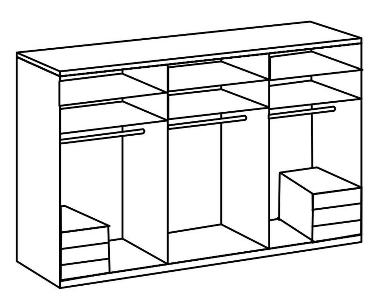 Drehtürenschrank Mit Laden B: 250 Cm Level, Weiß/eiche Dekor - Eichefarben/Weiß, MODERN, Holzwerkstoff (250/236/58cm) - MID.YOU