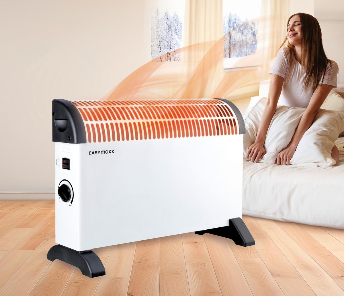 Heizkonvektor 2000 Watt - Schwarz/Weiß, Basics, Kunststoff/Metall (53,5/20/38,5cm)