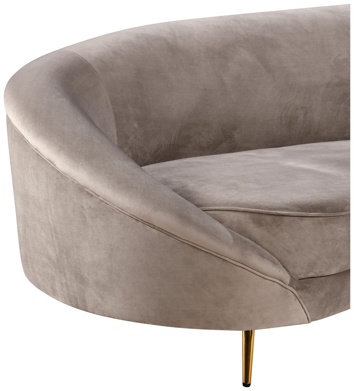 Trendová pohovka LUNA, sivobéžová, max. do 360 kg - zlatá/taupe, Modern, kov/drevo (247/81/105cm) - Mömax