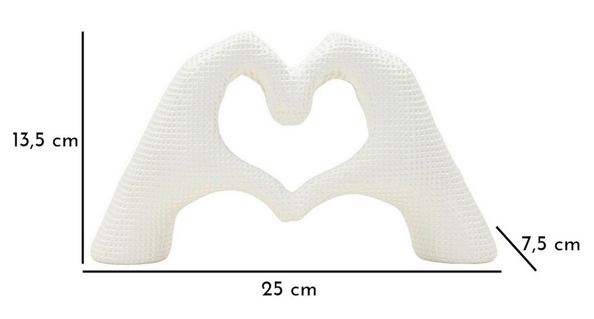 Skulptur Kúnststoff, Weiß - Basics, Kunststoff (25/13.5/7.5cm)