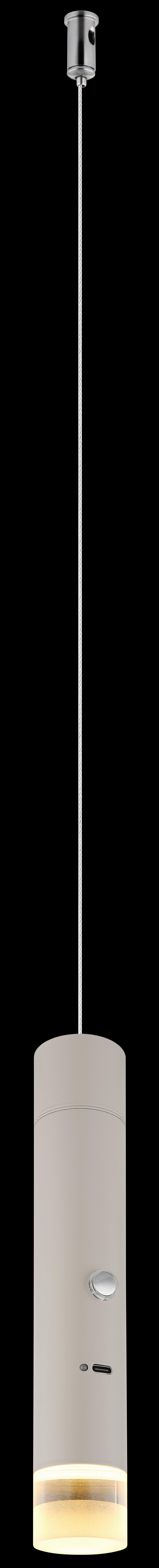 ZÁVĚSNÉ LED SVÍTIDLO PELO - čiré/pískové barvy, Design, kov/plast (38/120cm) - Globo