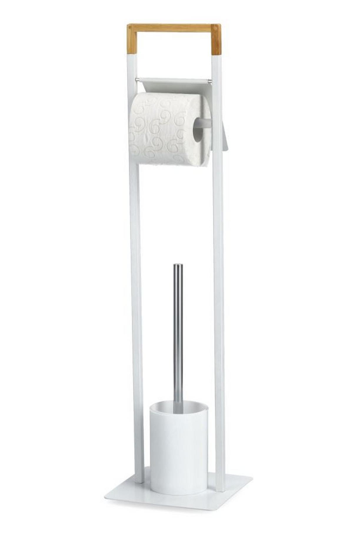 Wc-bürstenkombination Weiß B: 19 Cm - Weiß, Basics, Holz/Kunststoff (19/19/75cm) - Zeller Present