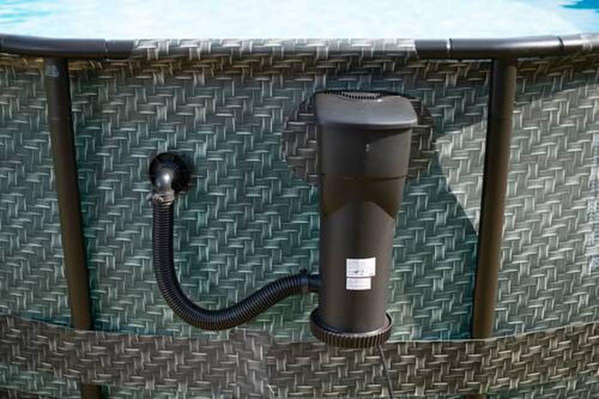 Aufstellbecken Rund mit Leiter D: 488 cm - Grau, KONVENTIONELL, Kunststoff (488/122cm)