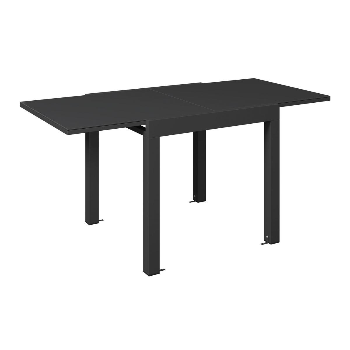 Balkontisch London - Dunkelgrau, MODERN, Glas/Metall (160/75/80cm) - Beldano