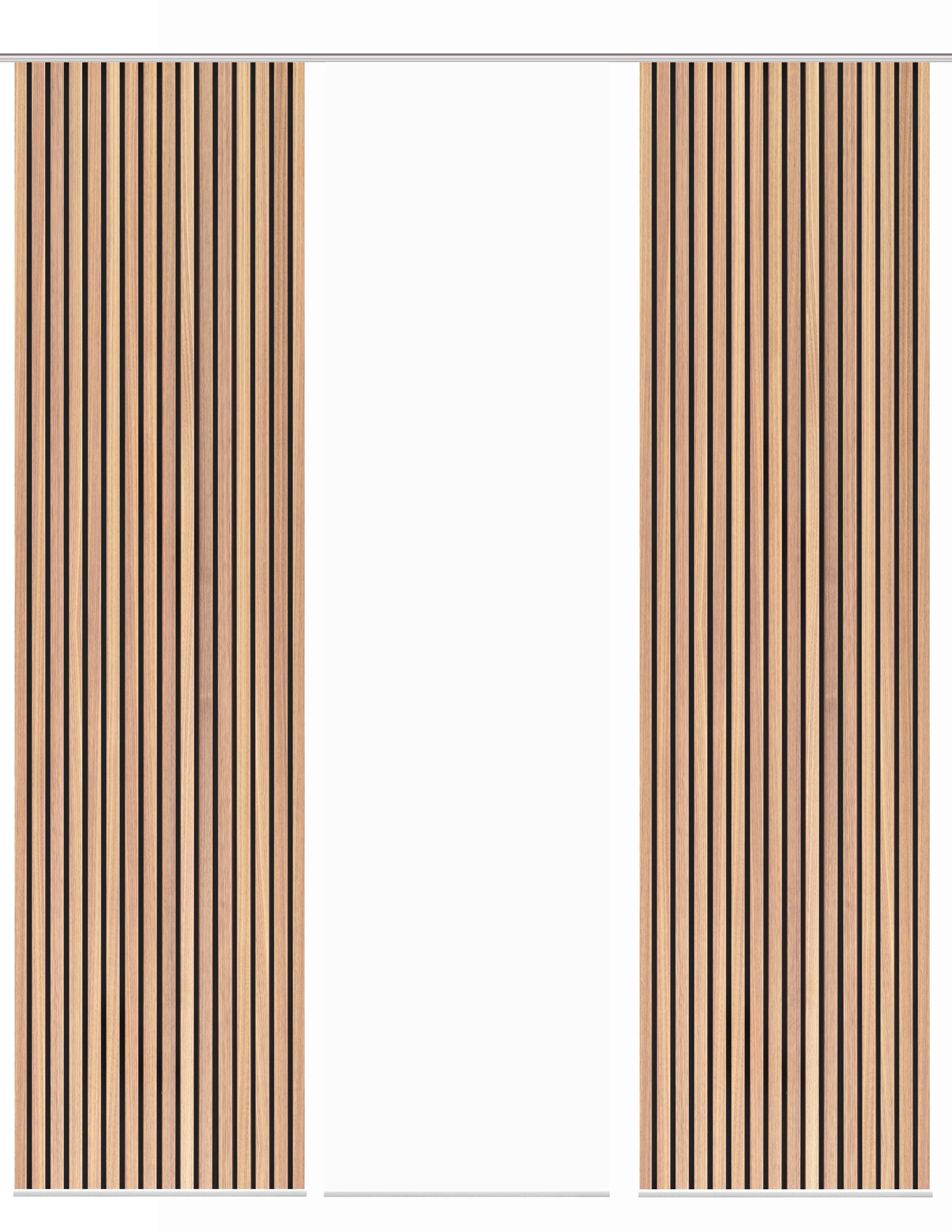 Flächenvorhang Panilo 3er Set - Braun, Trend, Textil (60/245cm)