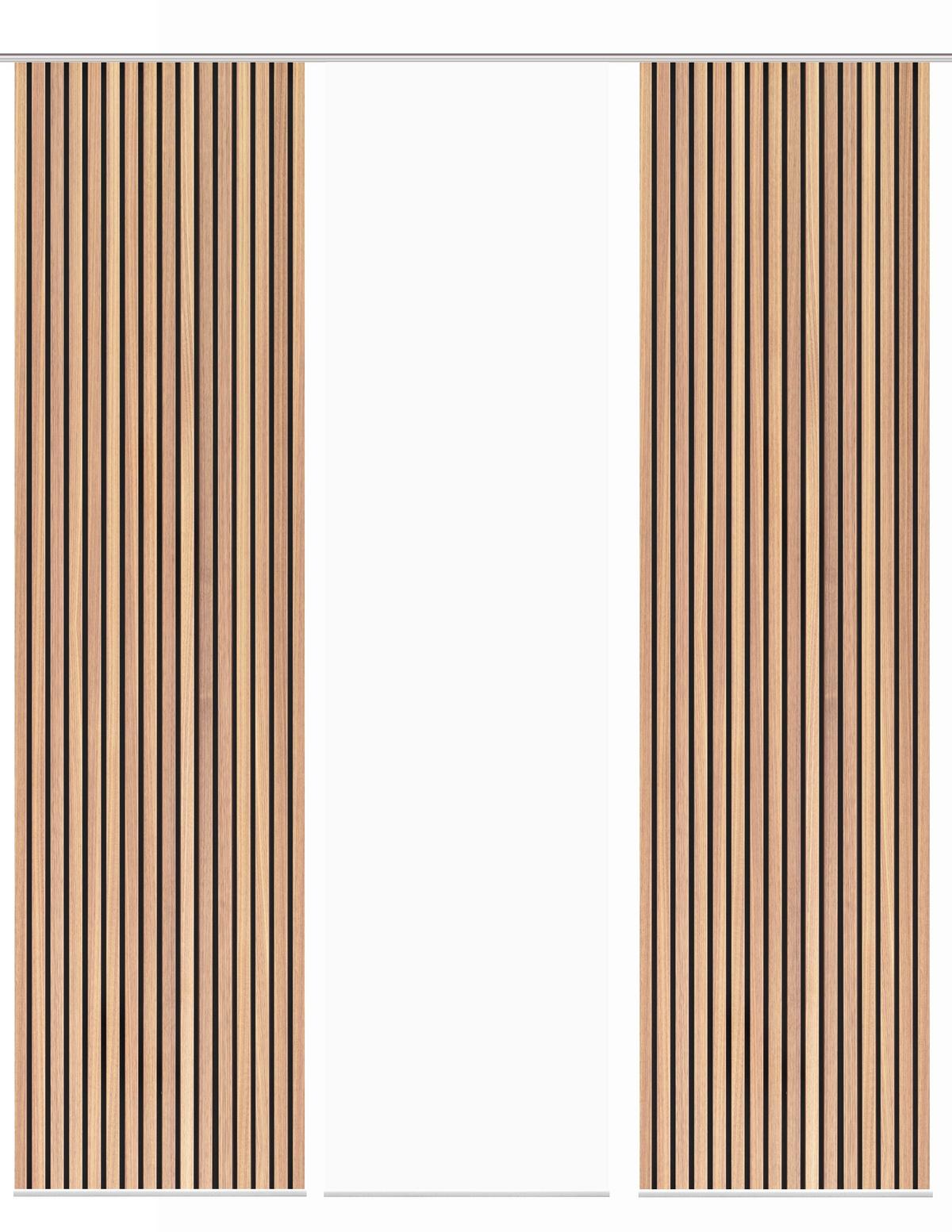 Flächenvorhang Panilo 3er Set - Braun, Trend, Textil (60/245cm)