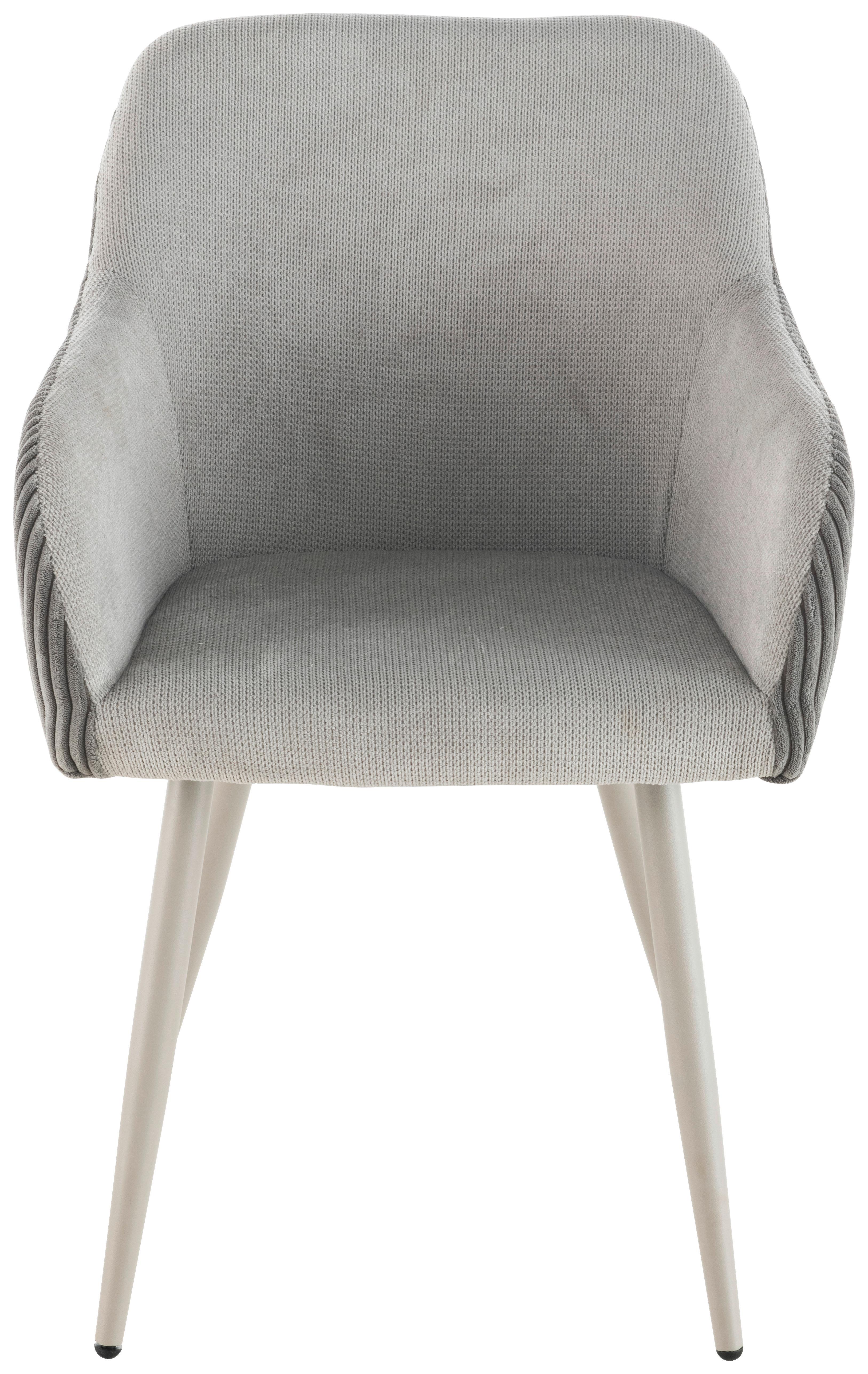 Armlehnstuhl Eddy - Beige/Grau, LIFESTYLE, Holz/Textil (54/84/60cm) - Livetastic