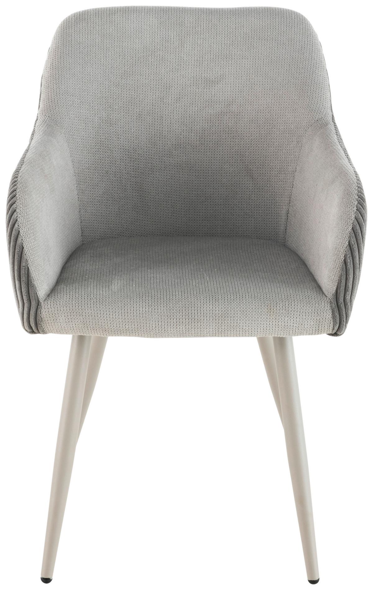 Armlehnstuhl Eddy - Beige/Grau, LIFESTYLE, Holz/Textil (54/84/60cm) - Livetastic